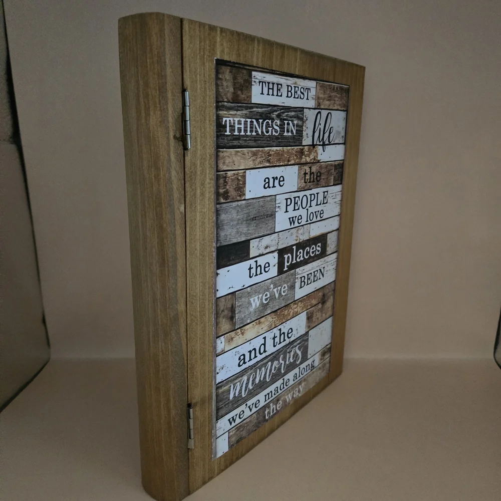 Memory/Keepsake Golden Oak Inspirational Wooden Box With Magnetic Closure - Picture 2 of 7